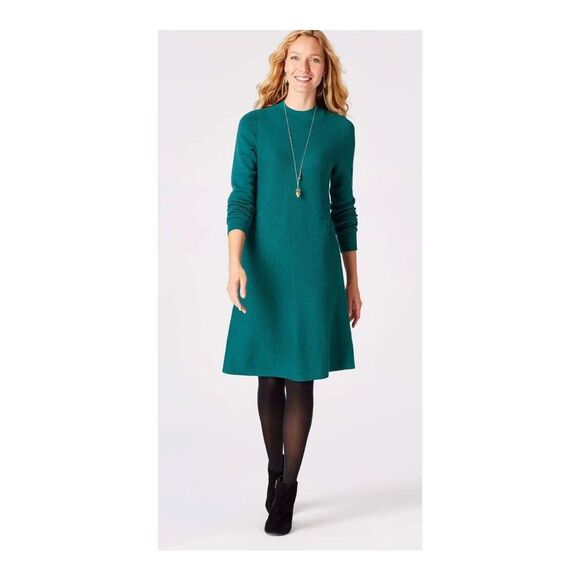 J. Jill Womens‎ Sweater Dress Mock Neck Teal Size Medium - Picture 1 of 8